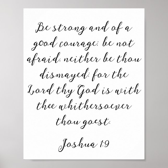 Poster Citação Cristã Negra Minimalista (Frente)