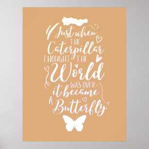 Poster Citação da Borboleta Motivacional Inspiracional