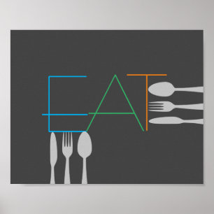 Poster citação da cozinha arte moderna estilo comer