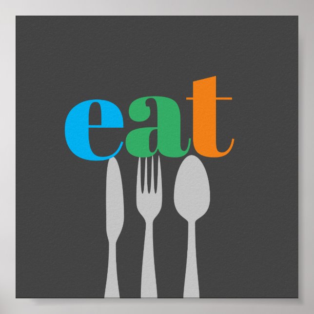 Poster citação da cozinha arte moderna estilo comer (Frente)