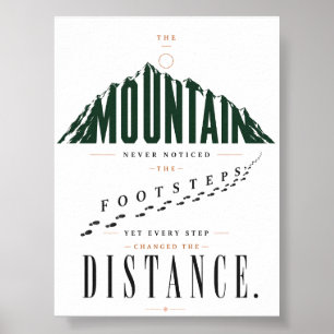 Poster Citação da Distância das Pegadas da Montanha