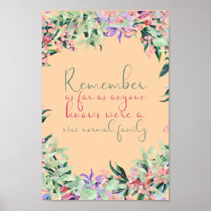 Poster Citação da Família Normal Engraçado