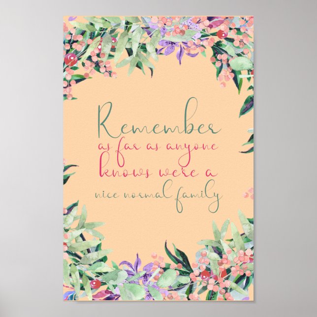 Poster Citação da Família Normal Engraçado (Frente)