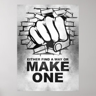 Poster Citação da felicidade Encontre Uma Forma Ou Faça U