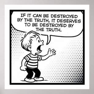 Poster Citação da Filosofia de Cartoon Retroativa Verdade