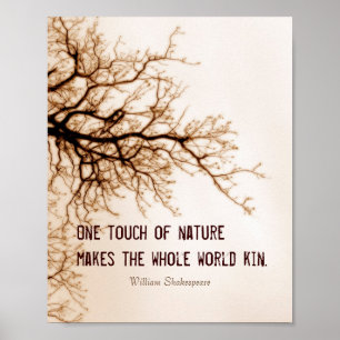 Poster citação da natureza de Shakespeare inspiradora na