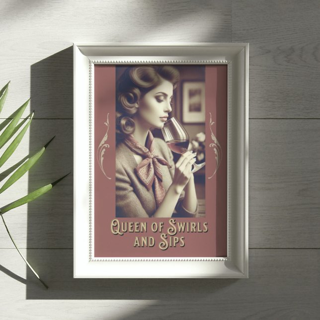 Poster Citação da Rainha dos Suis e dos Vinhos Engraçados (Criador carregado)