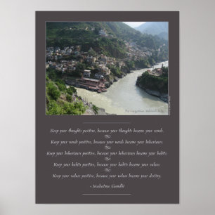 Pôster Citação da Sabedoria Mahatma Gandhi