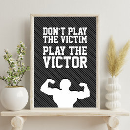 Pôster Citação da Tipografia Motivacional de Conquista Ga