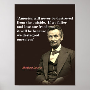 Poster Citação de Abraham Lincoln sobre a destruição 