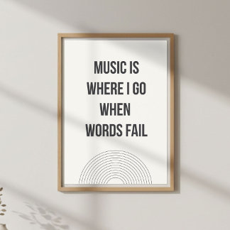 Poster Citação de amante de música minimalista