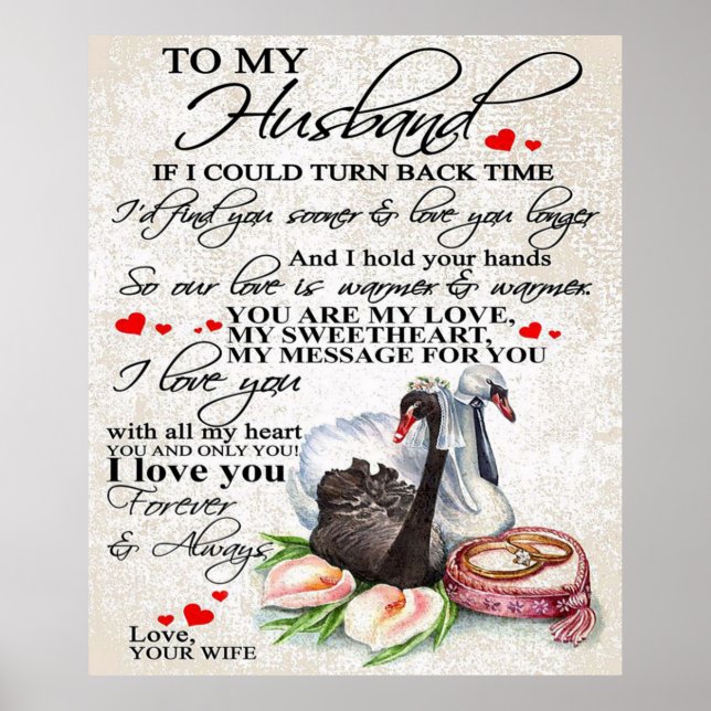 Poster Citação De Amor Para Marido | Presente Bonito Para (Frente)