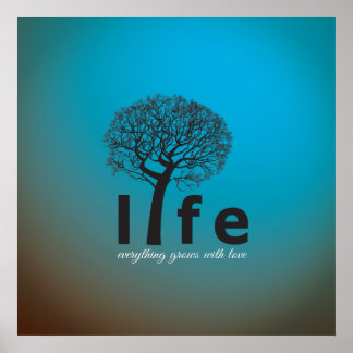 Poster Citação de Árvore de Vida Inspiracional Teal