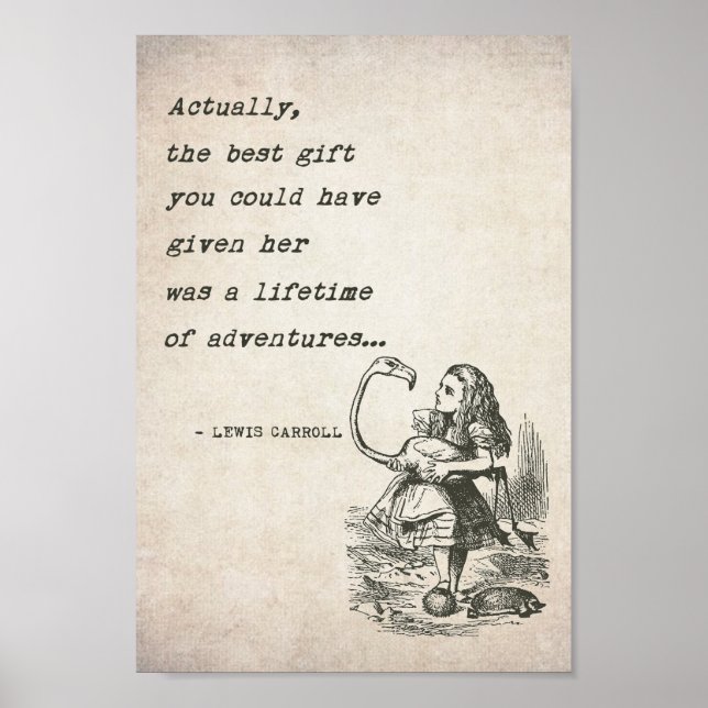 Pôster Citação de Aventura de Alice no País das Maravilha (Frente)