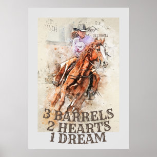Poster Citação de Barrel Racing