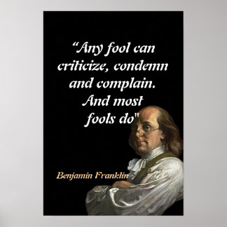 Poster Citação de Benjamin Franklin sobre Tolos