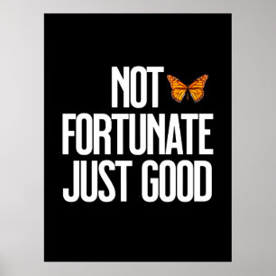 Poster Citação de Borboleta Monarca Não Afortunado Apenas