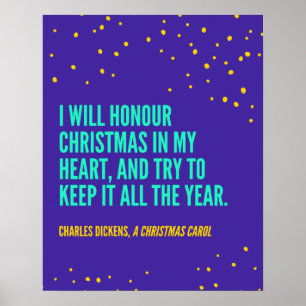 Poster Citação de Charles Dickens na véspera de Natal