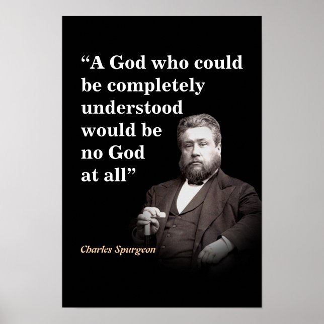 Poster Citação de Charles Spurgeon Sobre Compreender Deus (Frente)
