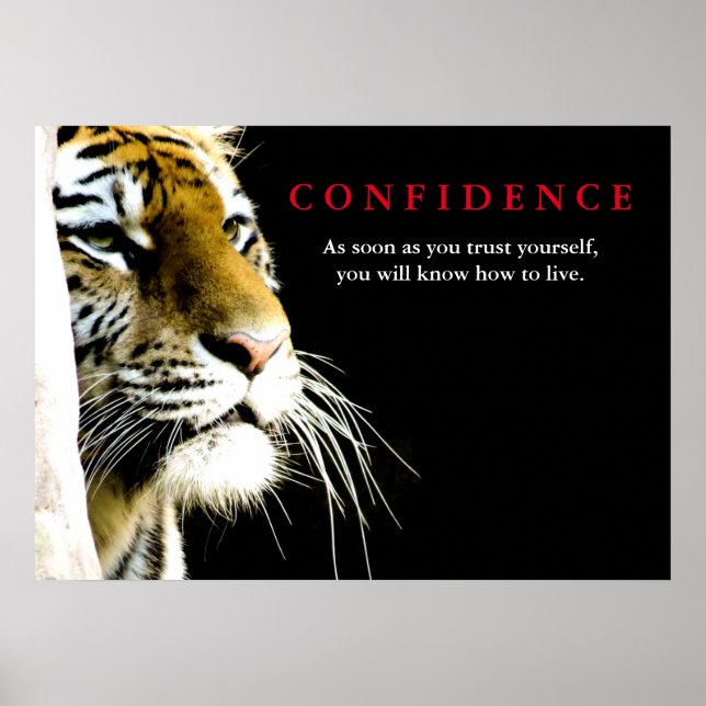 Poster Citação de Confiança do Tiger Inspiracional (Frente)