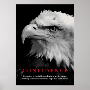 Pôster Citação de Confiança Motivacional Eagle