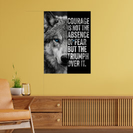 Poster “Citação de Coragem Design de Lobo – Motivacional