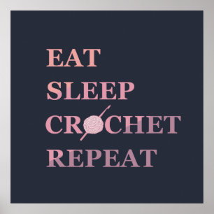 Poster Citação de crochê engraçada