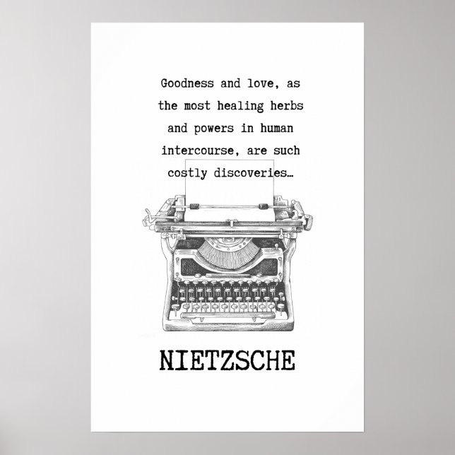 Poster Citação de Deus e amor inspiracional NIETZSCHE (Frente)