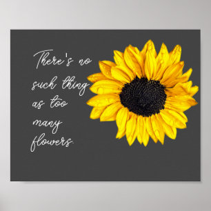Poster citação de diversão de girassol amarelo para jardi