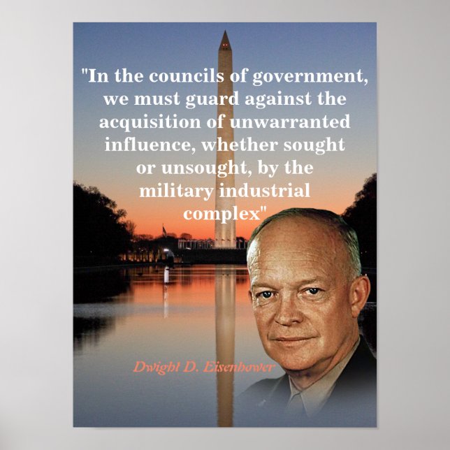 Poster Citação de Dwight D. Eisenhower sobre o Complexo M (Frente)