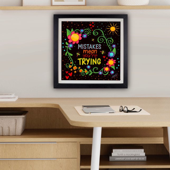 Poster Citação de Erros Florais Inspiracionais Divertidos (Criador carregado)