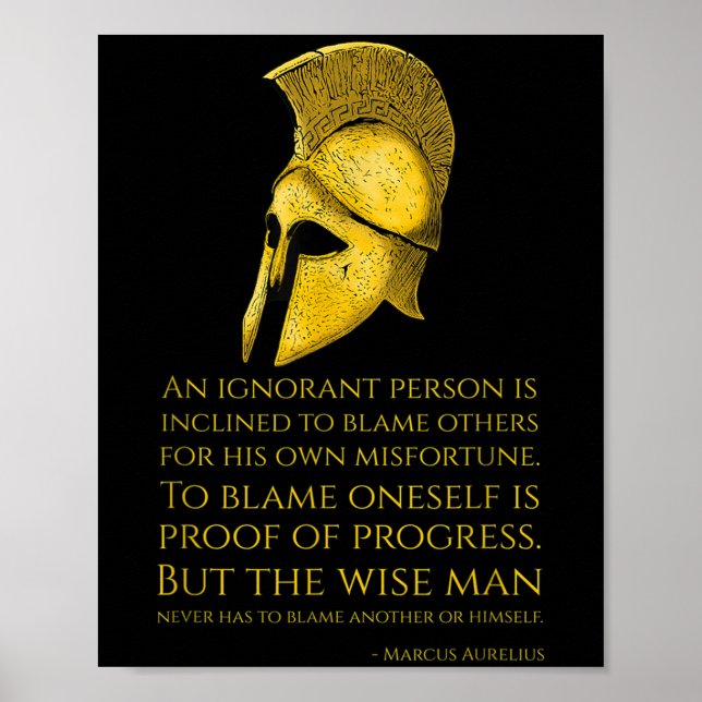 Poster Citação de Filosofia de Marcus Aurelius Stoic - St (Frente)