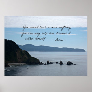 Pôster Citação de Galileu: Não se pode ensinar nada a um