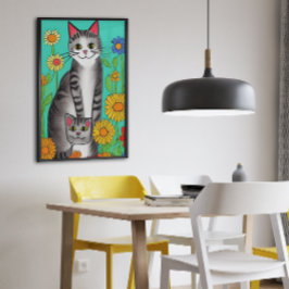 Poster Citação de Gato e Gato de Gatinho