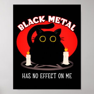 Poster Citação de Gatos Satânicos de Metal Negro Engra