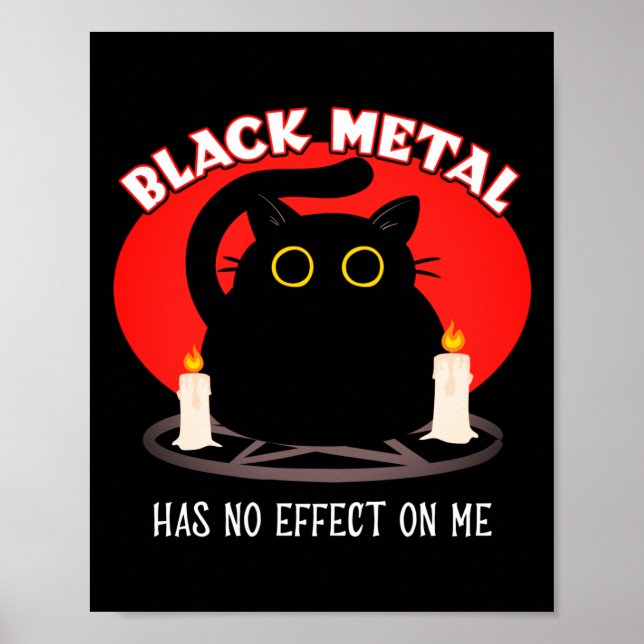 Poster Citação de Gatos Satânicos de Metal Negro Engraçad (Frente)
