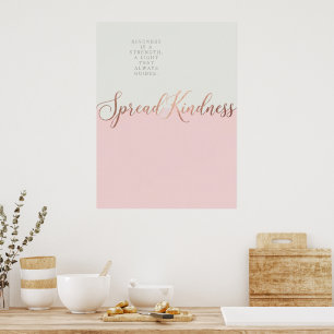Poster Citação de Gentileza Creme e Rosa – Parede Minimal