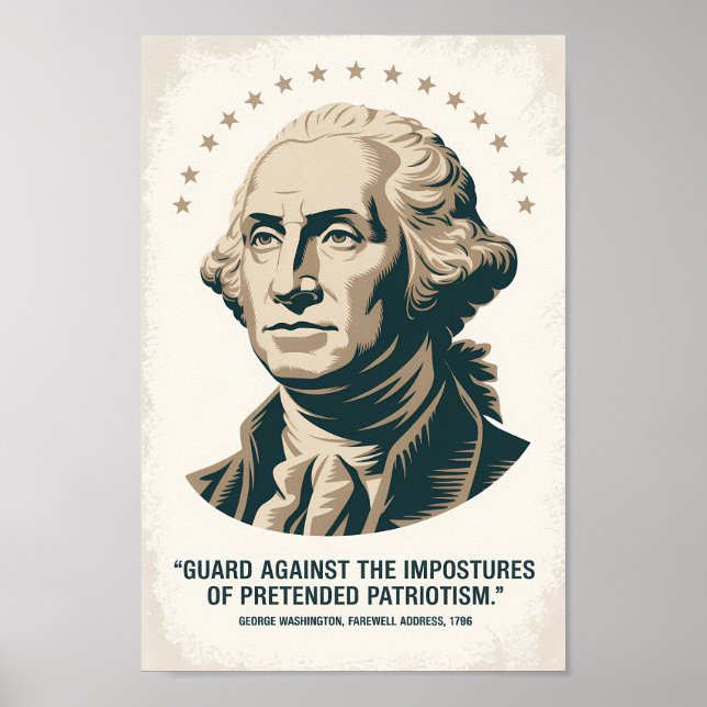 Poster Citação de George Washington Arte Presidente Ameri (Frente)
