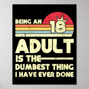 Poster Citação de Humor Sarcástico de Ser Adulto Feminino