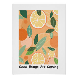 Pôster Citação de Inspiração Floral Retro Boho