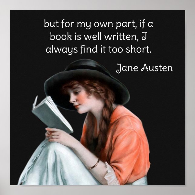 Poster Citação de Jane Alston sobre leitura (Frente)