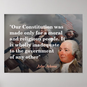 Poster Citação de John Adams Sobre Nossa Constituição