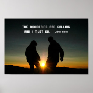 Poster Citação de John Muir: As montanhas estão chamando