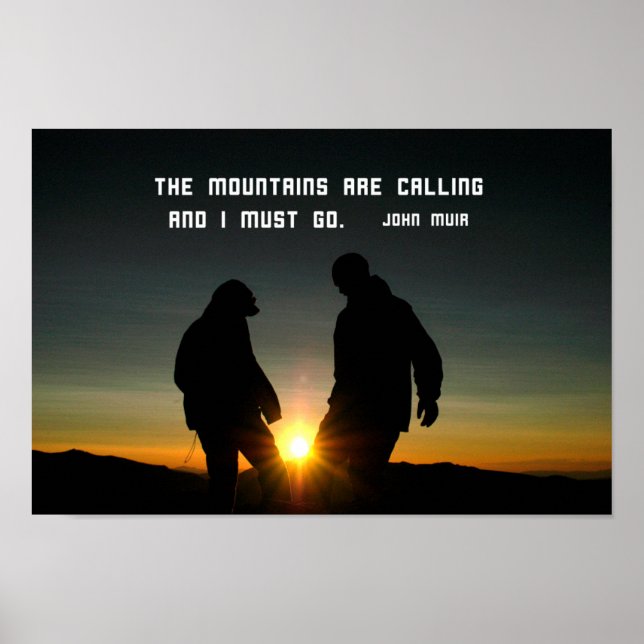 Poster Citação de John Muir: As montanhas estão chamando (Frente)