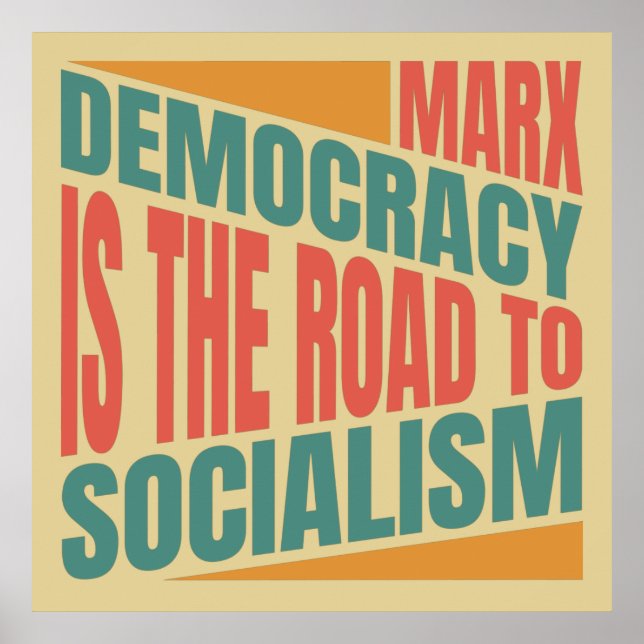Poster Citação de Karl Marx sobre a Democracia (Frente)