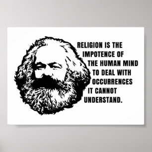 Poster Citação de Karl Marx Sobre Religião