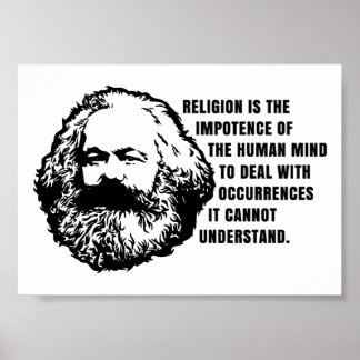 Poster Citação de Karl Marx Sobre Religião