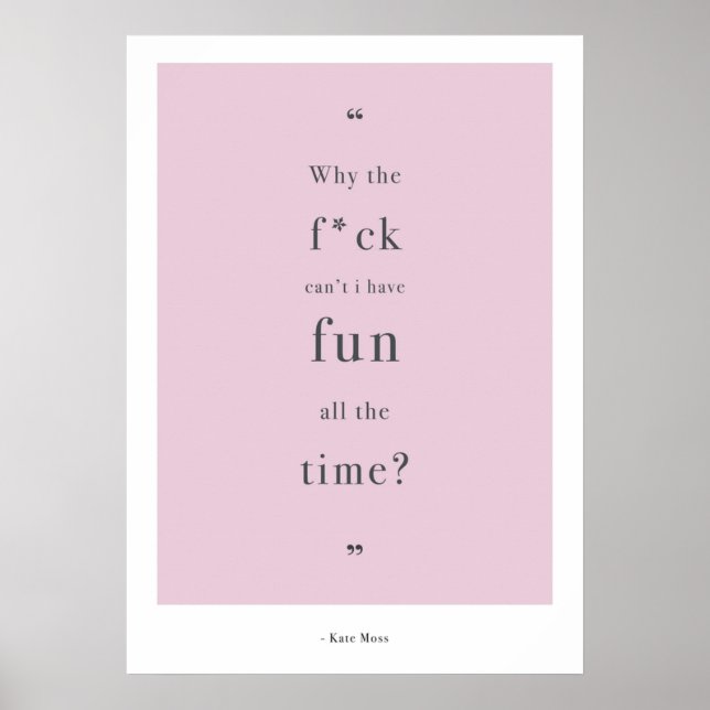 Poster Citação de Kate Moss (Frente)