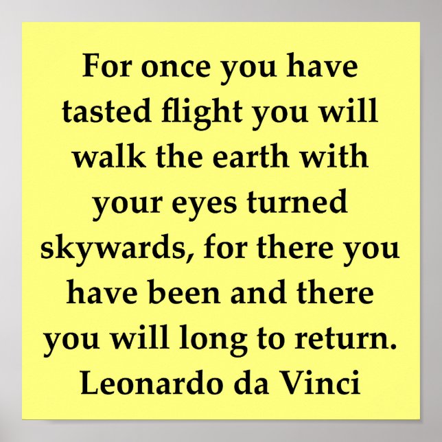 Pôster citação de leonardo da vinci (Frente)