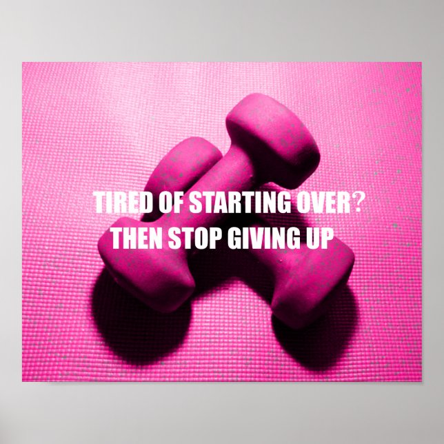 Pôster Citação de Motivação de Workout Não Desistir | Pes (Frente)